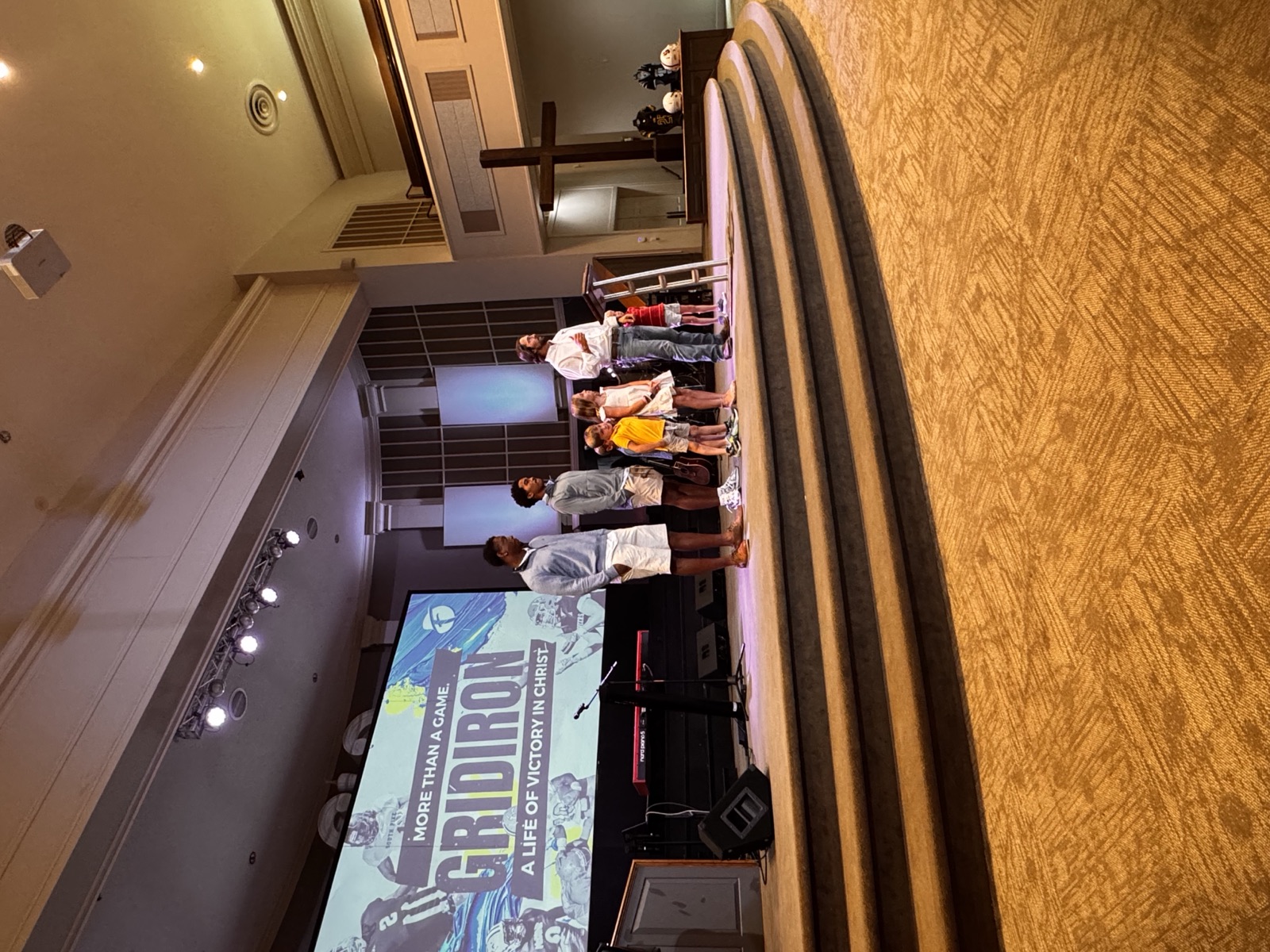Coach Simoneaux and Coach Morris on stage